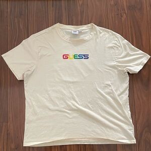 Guess x J Balvin Lightning Strike Smiley Face Rainbow T-Shirt – Men’s XL